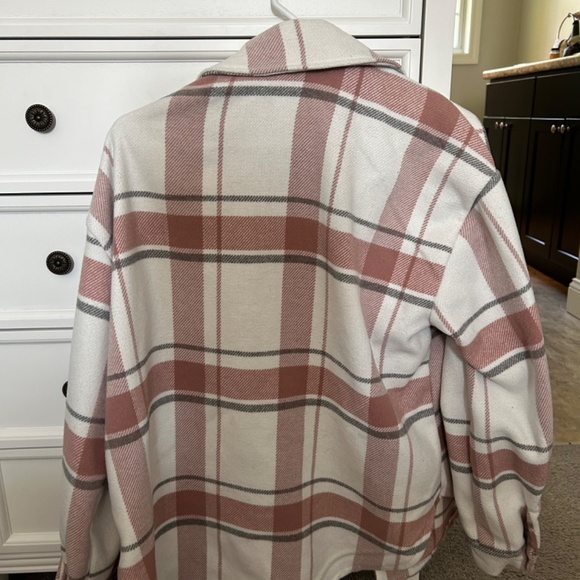 Pink Lily Plaid Shacket - Picture 3 of 3